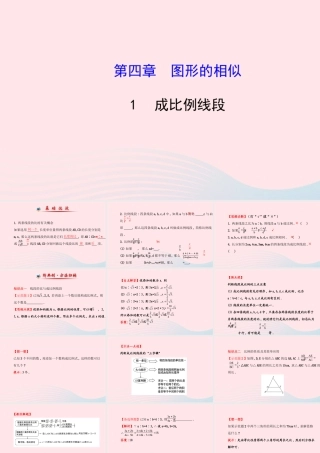 九年级数学上册 第四章 图形的相似 1成比例线段习题课件 (新版)北师大版 课件