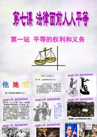 八年级政治下册 7.1 平等的权利和义务课件2 北师大版 课件