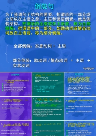 广东省高考英语专题复习重要语法倒装句 新课标 人教版 试题