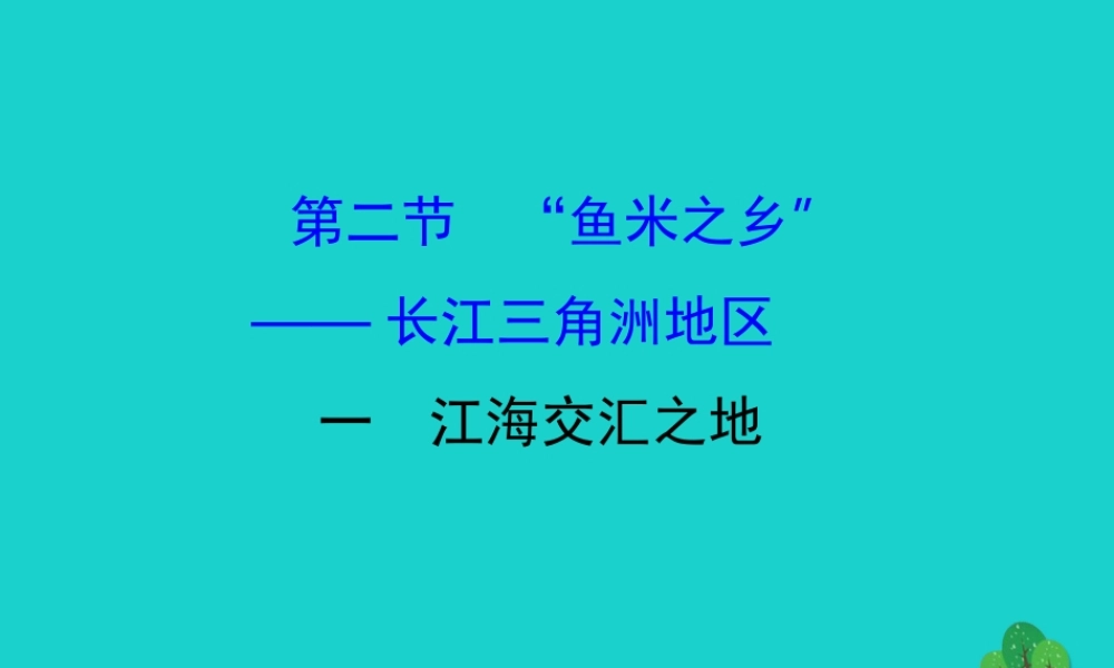 八年级地理下册 第七章 第二节 鱼米之乡 长江三角洲地区(一江海交汇之地)习题课件(新版)新人教版 课件