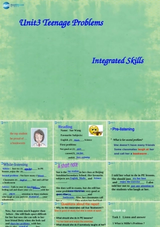 九年级英语上册 Unit 3 Teenage Problems课件2 (新版)牛津版 课件