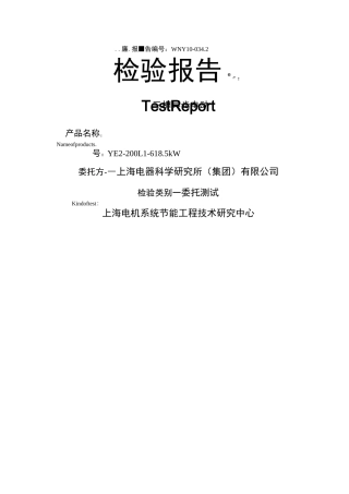 电机公司检验报告