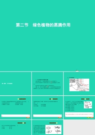 七年级生物上册 2.1.2 绿色植物的蒸腾作用(第1课时 叶片的结构)课件 (新版)济南版 课件