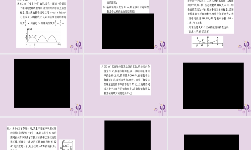 九年级数学上册 双休作业(4)作业课件 (新版)沪科版 课件