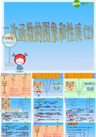 九年级数学下册： 二次函数的图像与性质 课件新人教版 课件