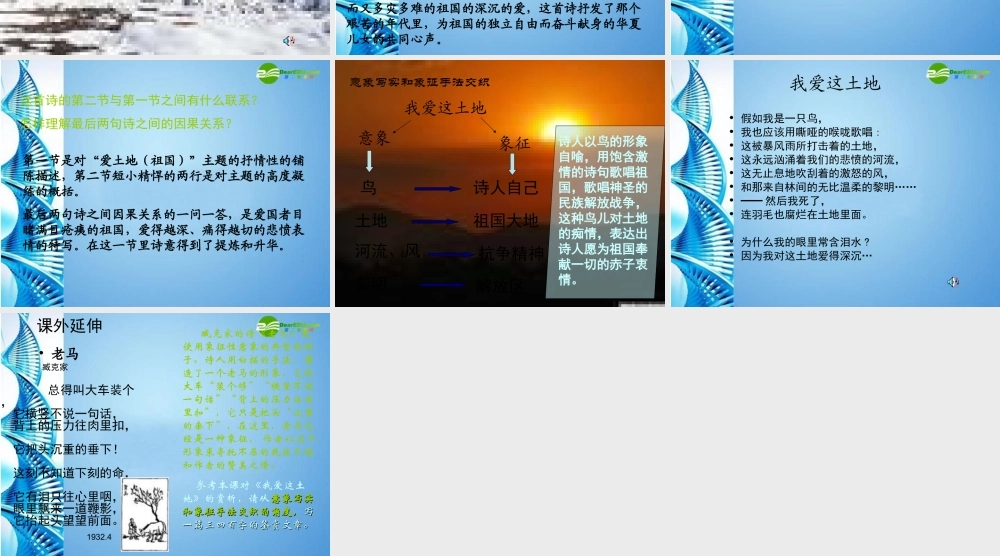 九年级语文下册 (我爱这土地)课件 人教新课标版 课件