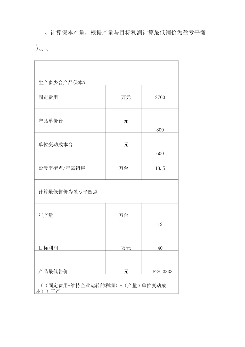 盈亏平衡点计算方法_第2页
