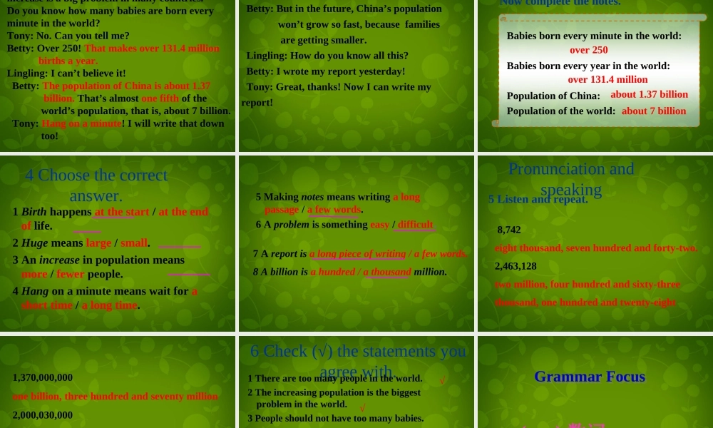 八年级英语上册 Module 9 Unit 1 The population of China is about 1.37 billion课件 (新版)外研版 课件