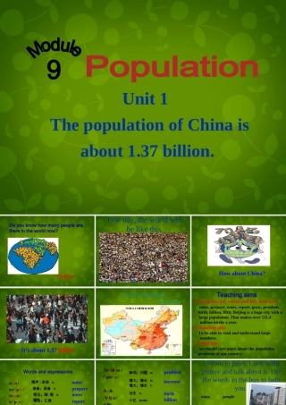 八年级英语上册 Module 9 Unit 1 The population of China is about 1.37 billion课件 (新版)外研版 课件