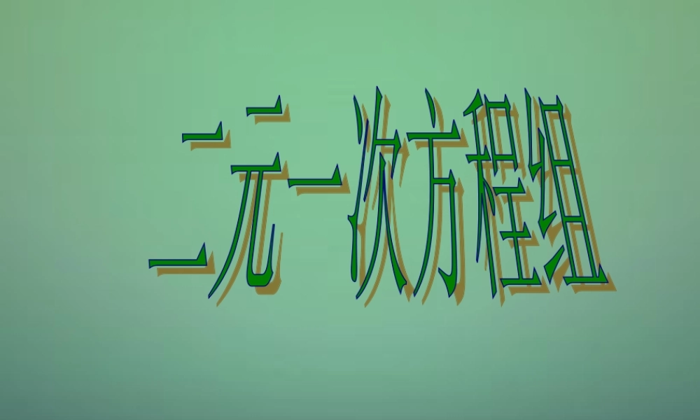 中学七年级数学下册 2.2二元一次方程组课件 (新版)浙教版 课件