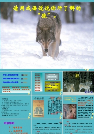 七年级语文上册 第五单元 第18课(狼)课件 新人教版 课件