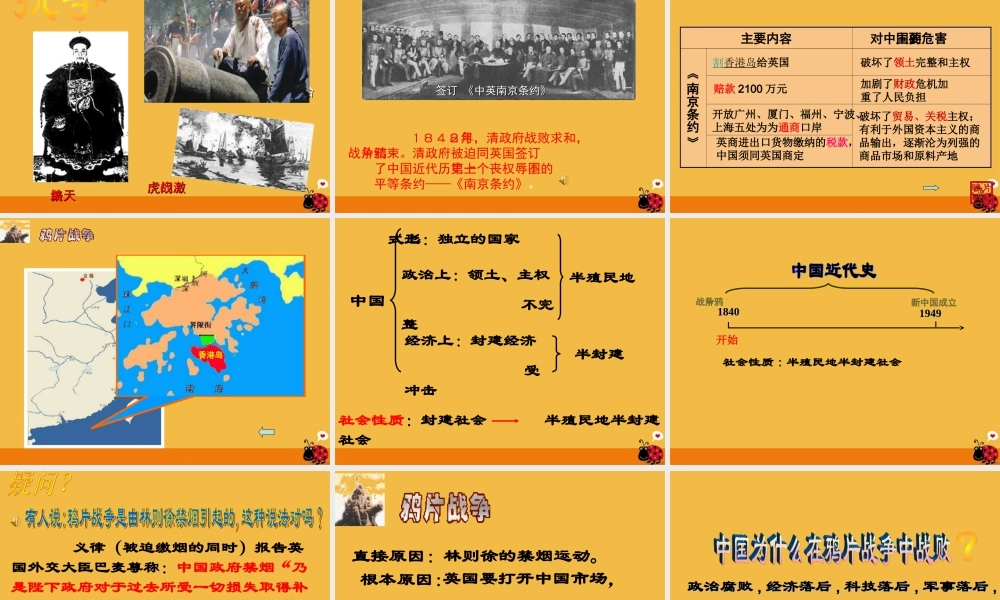 八年级历史上册 第一单元 第一课 鸦片战争课件  人教新课标版 课件