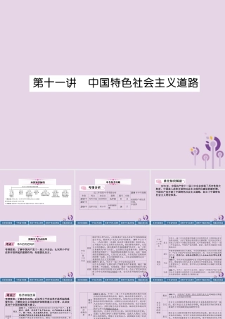 中考历史总复习 第一编 教材知识速查篇 模块二 中国现代史 第11讲 中国特色社会主义道路(精讲)课件