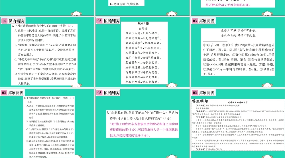 八年级语文下册 第六单元 24 唐诗二首 第2课时 卖炭翁课件 新人教版 课件