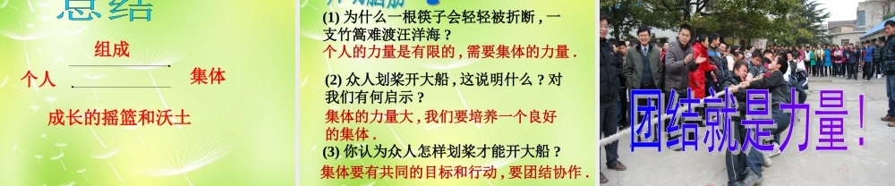 中学七年级政治上册(9.1 个人与集体)课件 苏教版 课件