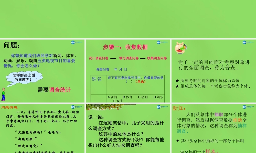 七年级数学下册(10.1 统计调查)课件2 (新版)新人教版 课件