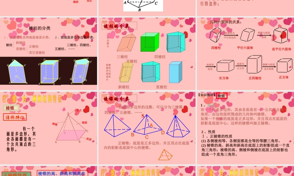 广东惠州市高一数学(空间几何体复习)课件