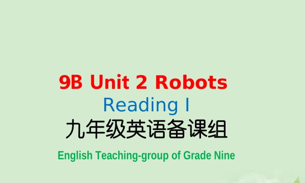 九年级英语 9B Unit2 Reading课件 牛津版 课件