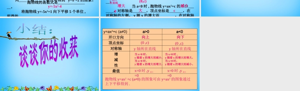 九年级数学下册 52 二次函数的图像和性质课件1 (新版)苏科版 课件