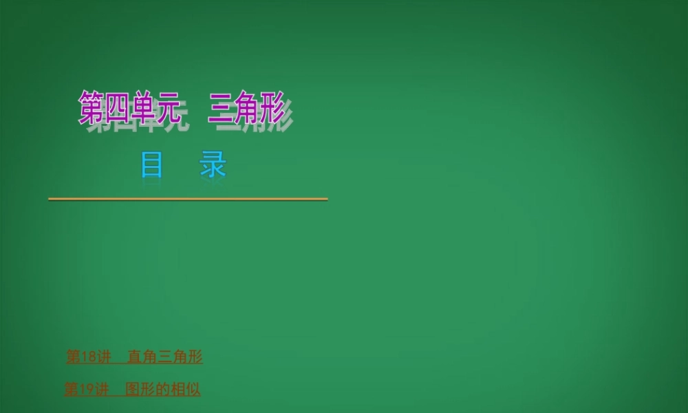 中考数学 第四单元 三角形(二)复习课件