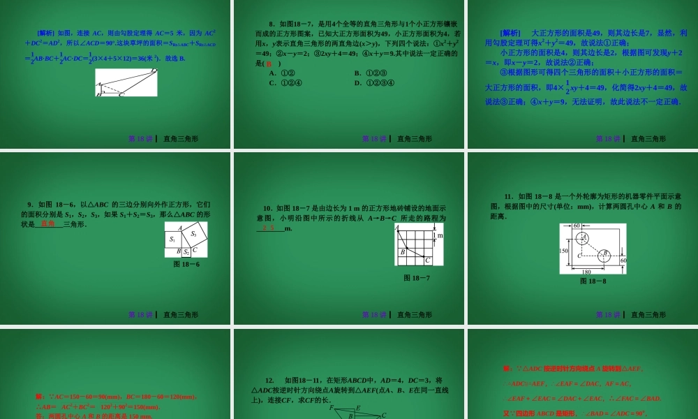 中考数学 第四单元 三角形(二)复习课件