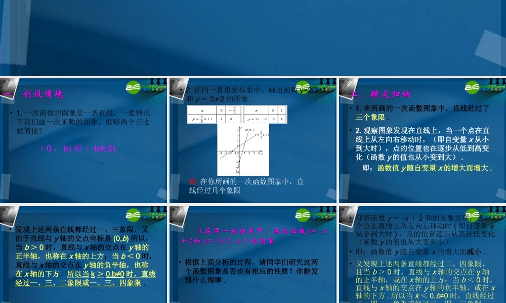 八年级数学下册 18.3一次函数(第3课时)课件 华东师大版 课件