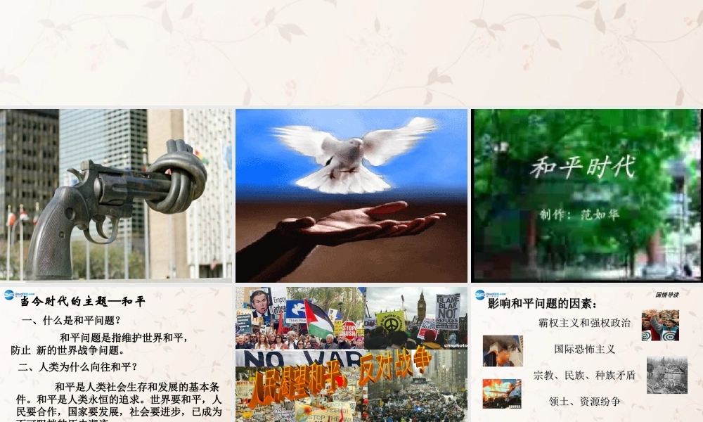 九年级政治全册 33 和平与发展的时代课件 粤教版 课件