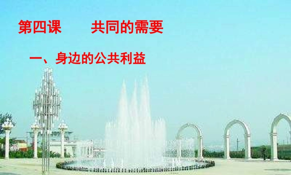 八年级政治下册 身边的公共利益课件 教科版 课件