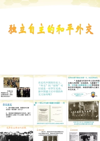 八年级历史下册(独立自主的和平外交)课件 人教新课标版 课件