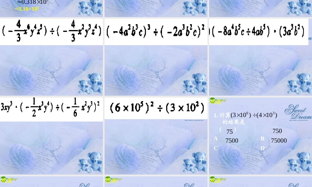 八年级数学上册 15.4.2整式的除法(一)课件 人教新课标版 课件