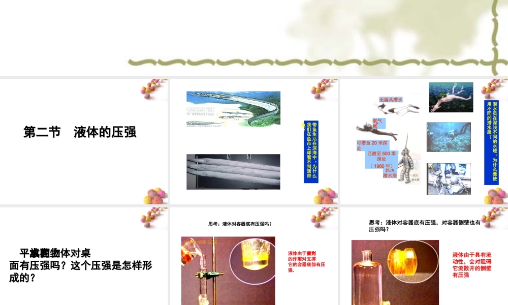 八年级物理下册 液体的压强复习课件 教科版 课件