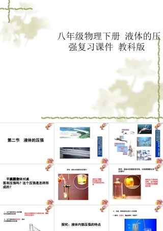 八年级物理下册 液体的压强复习课件 教科版 课件