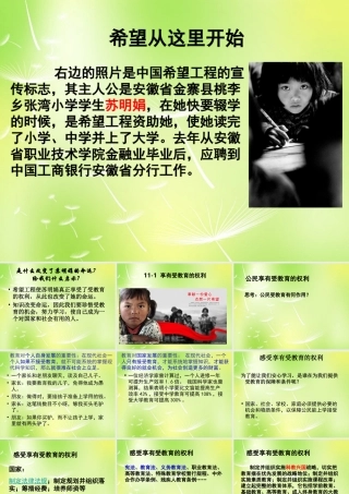 中学七年级政治上册(11.1 享有受教育的权利)课件 苏教版 课件