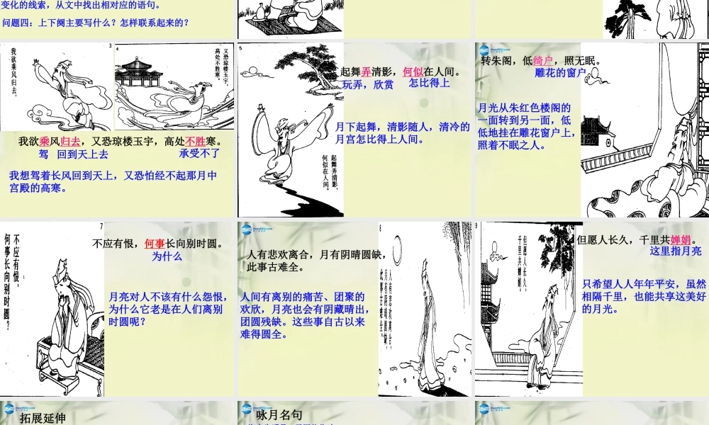 七年级语文上册 第13课(中秋咏月诗词三首)(第2课时)课件 苏教版 课件