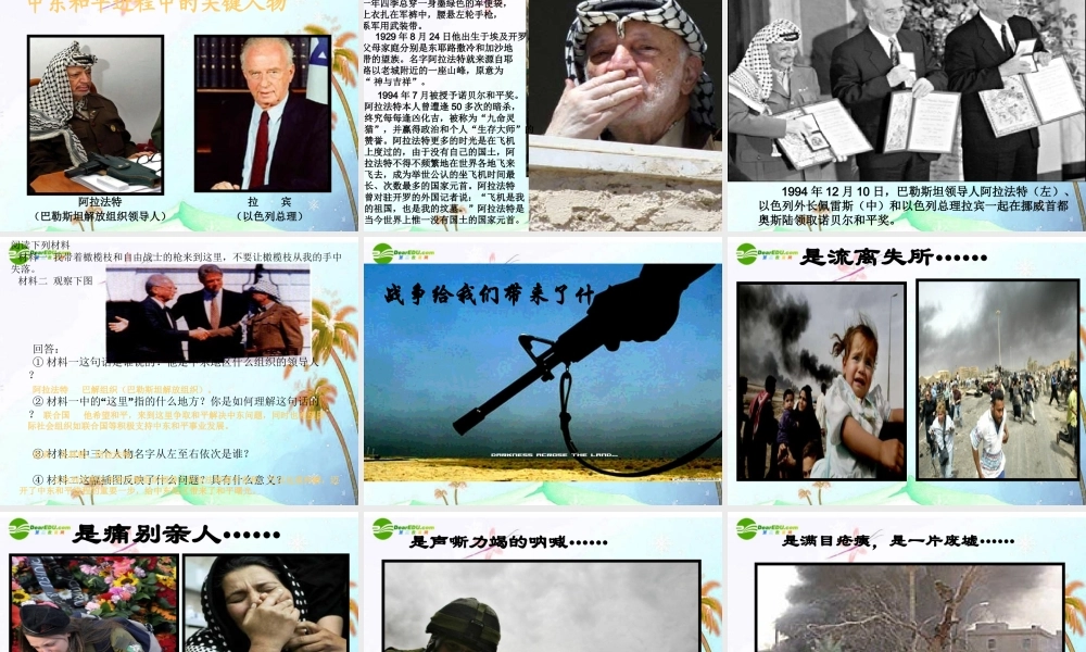 九年级历史下册 第六单元(动荡的中东地区)课件 人教新课标版 课件