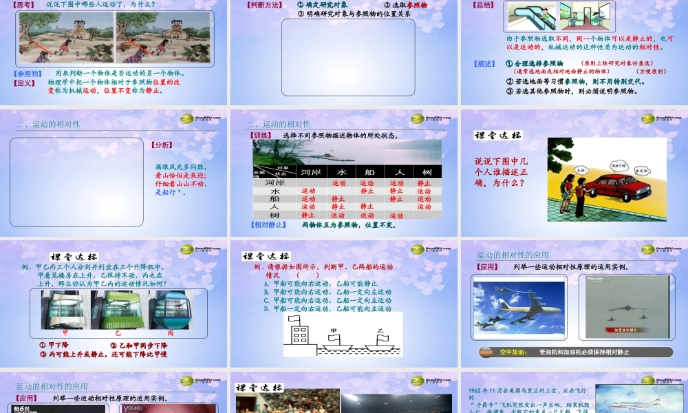 八年级物理上册 5.4 世界是运动的课件 苏科版 课件