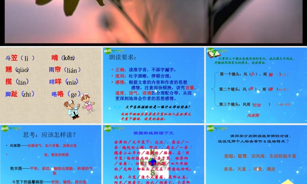 七年级语文上册 第五单元(金黄的大斗笠)课件 人教新课标版 课件