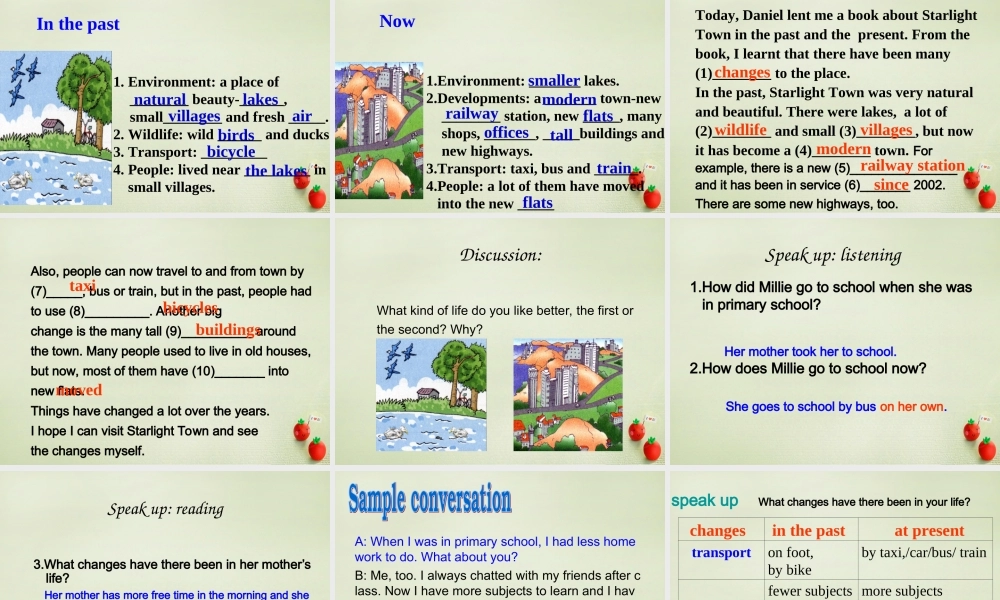 八年级英语下册 Unit 1 Past and Present Integrated skills andspeak up课件 (新版)牛津版 课件