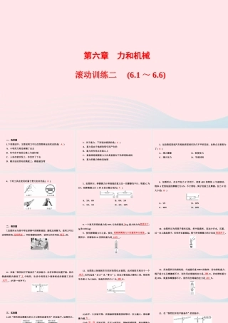 八年级物理下册 第6章 力和机械滚动训练二(6.1 6.6)课件 (新版)粤教沪版 课件
