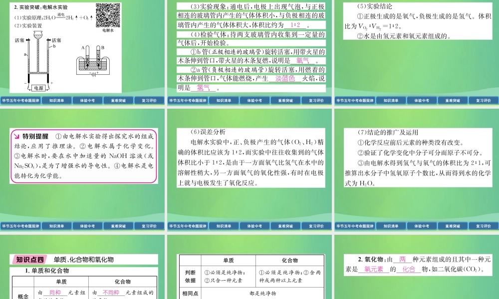中考化学总复习 第1编 教材知识梳理篇 第4单元 自然界的水 第1讲 自然界的水(精讲)课件