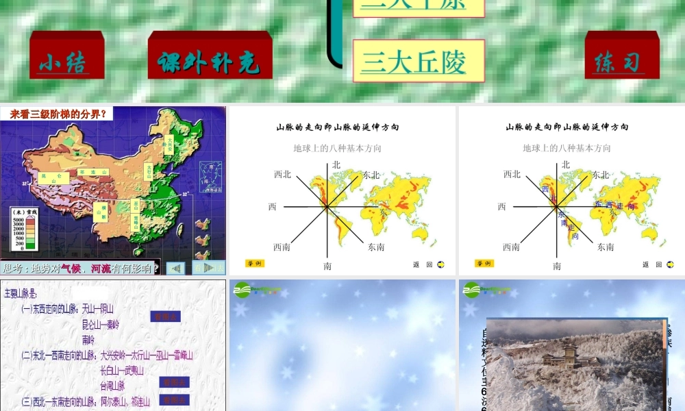 中国地形 八年级地理上册 第一节 中国的地形课件 湘教版 八年级地理上册 第一节 中国的地形课件 湘教版