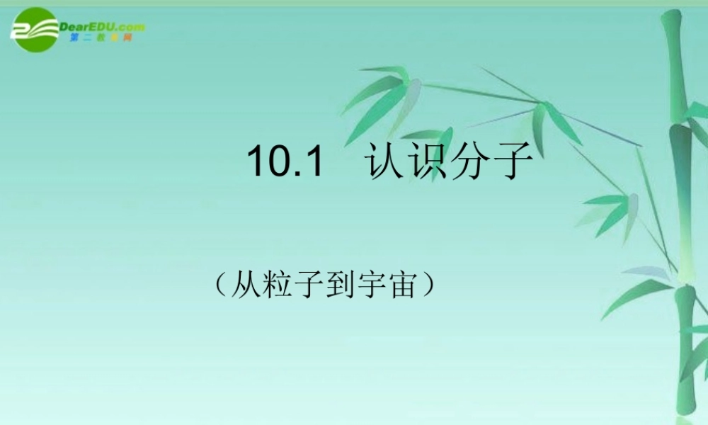 八年级物理下册 认识分子课件2 沪粤版 课件