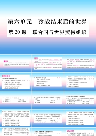 九年级历史下册 第6单元 冷战结束后的世界 第联合国与世界贸易组织自学课件 新人教版 课件