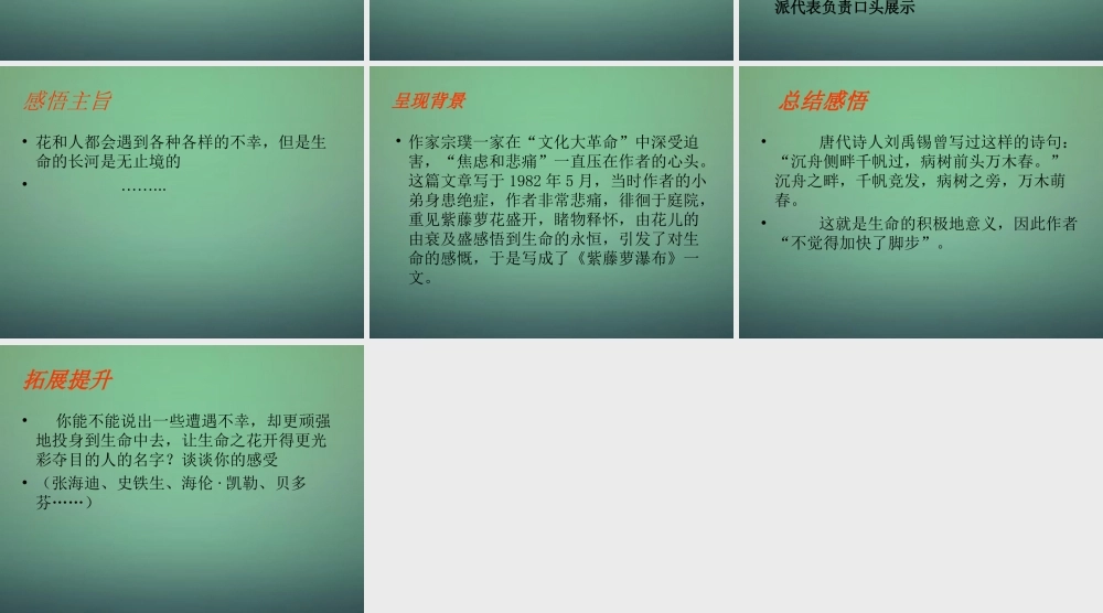 七年级语文上册 第四单元 16(紫藤萝瀑布)教学课件 (新版)新人教版 课件