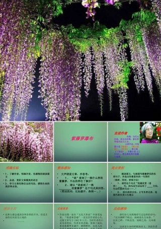 七年级语文上册 第四单元 16(紫藤萝瀑布)教学课件 (新版)新人教版 课件