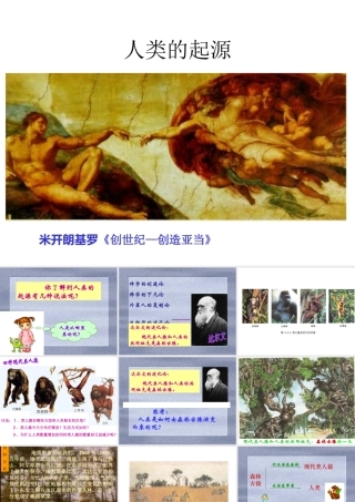 八年级生物下：第五单元第二章第一节人类的起源课件济南版 课件