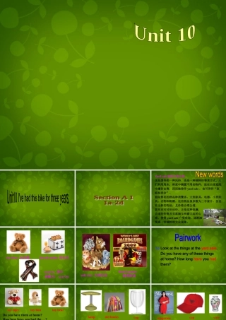 八年级英语下册(Unit 10 I've had this bike for three years Section A 1)课件 (新版)人教新目标版 课件