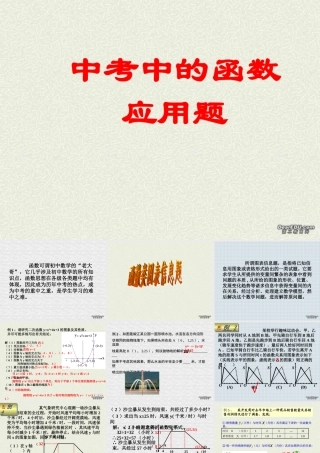 中考数学中的函数应用题 新课标 试题