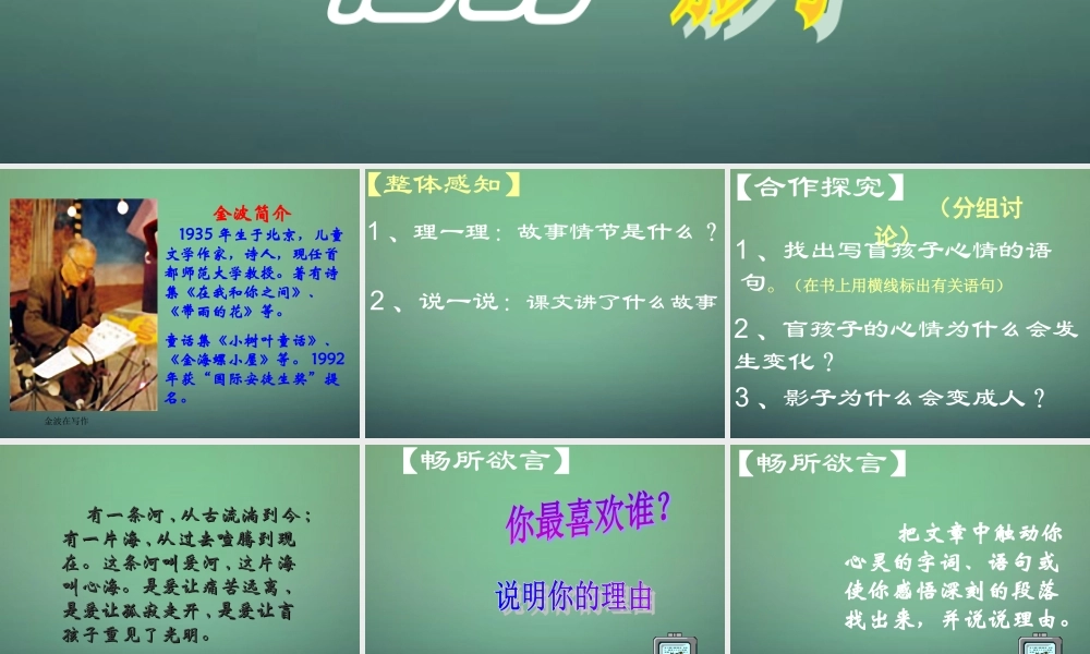 七年级语文上册 第六单元 第29课 盲孩子和他的影子课件 (新版)新人教版 课件