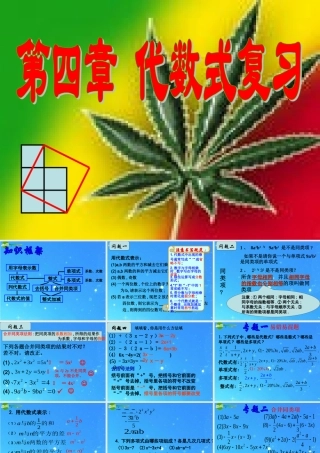 七年级数学上册 第四章代数式复习课件(二) 浙教版 课件